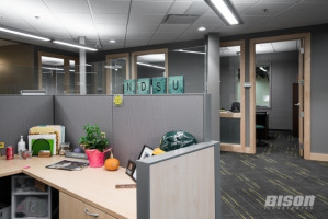 NDSU Athletic Department workstation adjacent to private office